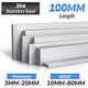 304 A2 Stainless Steel Flat Bar Metal Plate Strip Width 10MM-80MM Length 100MM