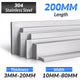304 A2 Stainless Steel Flat Bar Metal Plate Strip Width 10MM-80MM Length 200MM
