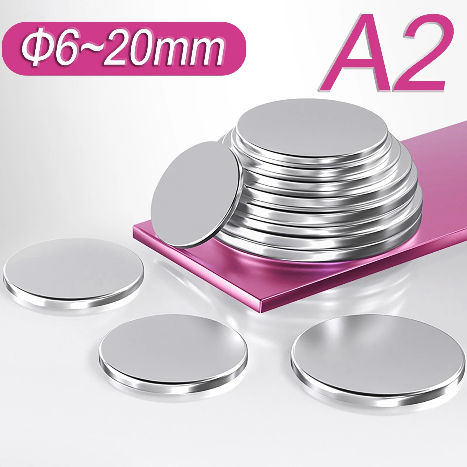 A2 304 Stainless Steel Round Plate Circular Sheet Disc Disk Thickness 1-4mm