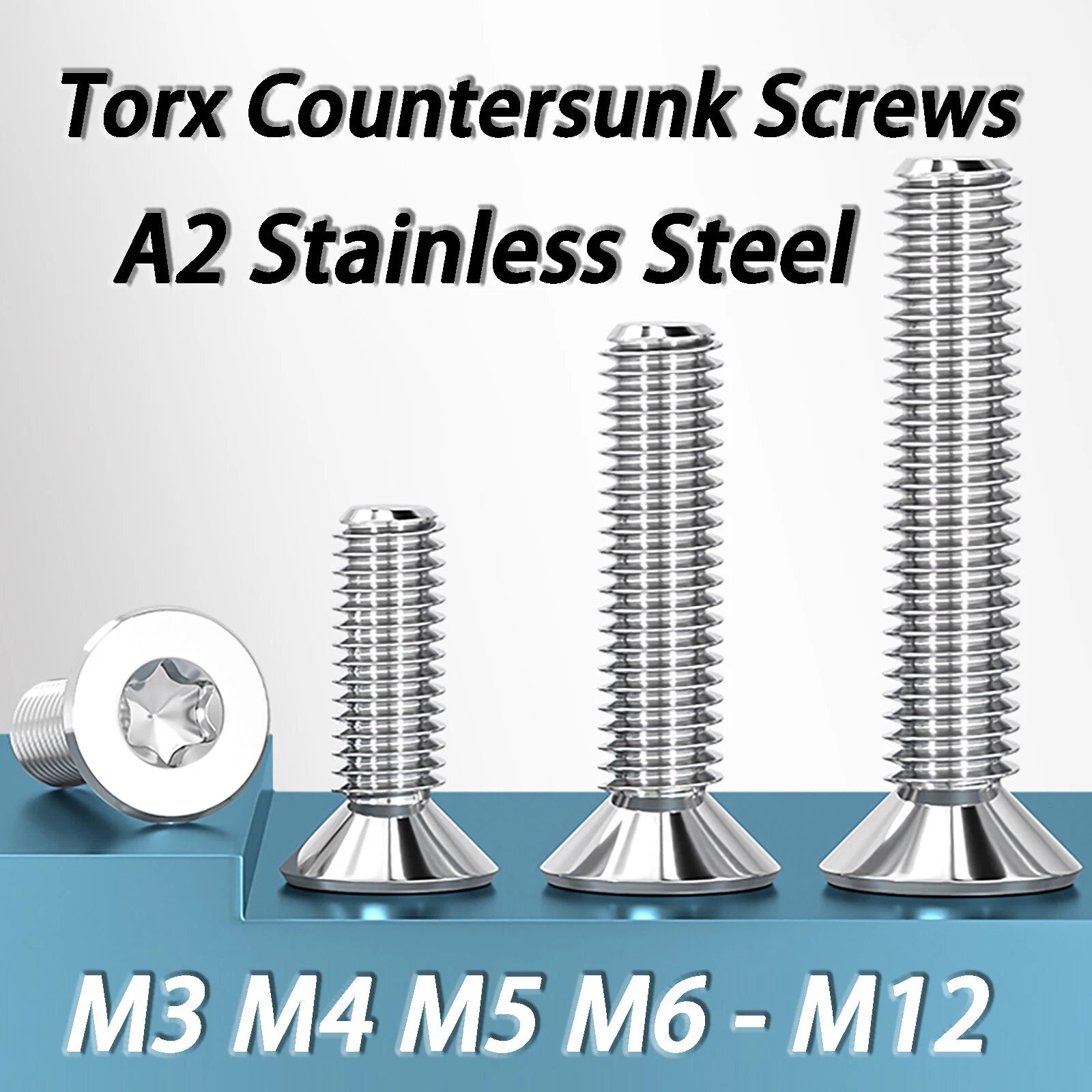 M2- M12 Torx Countersunk Machine Screws Six Lobe Bolts A2 Stainless Steel