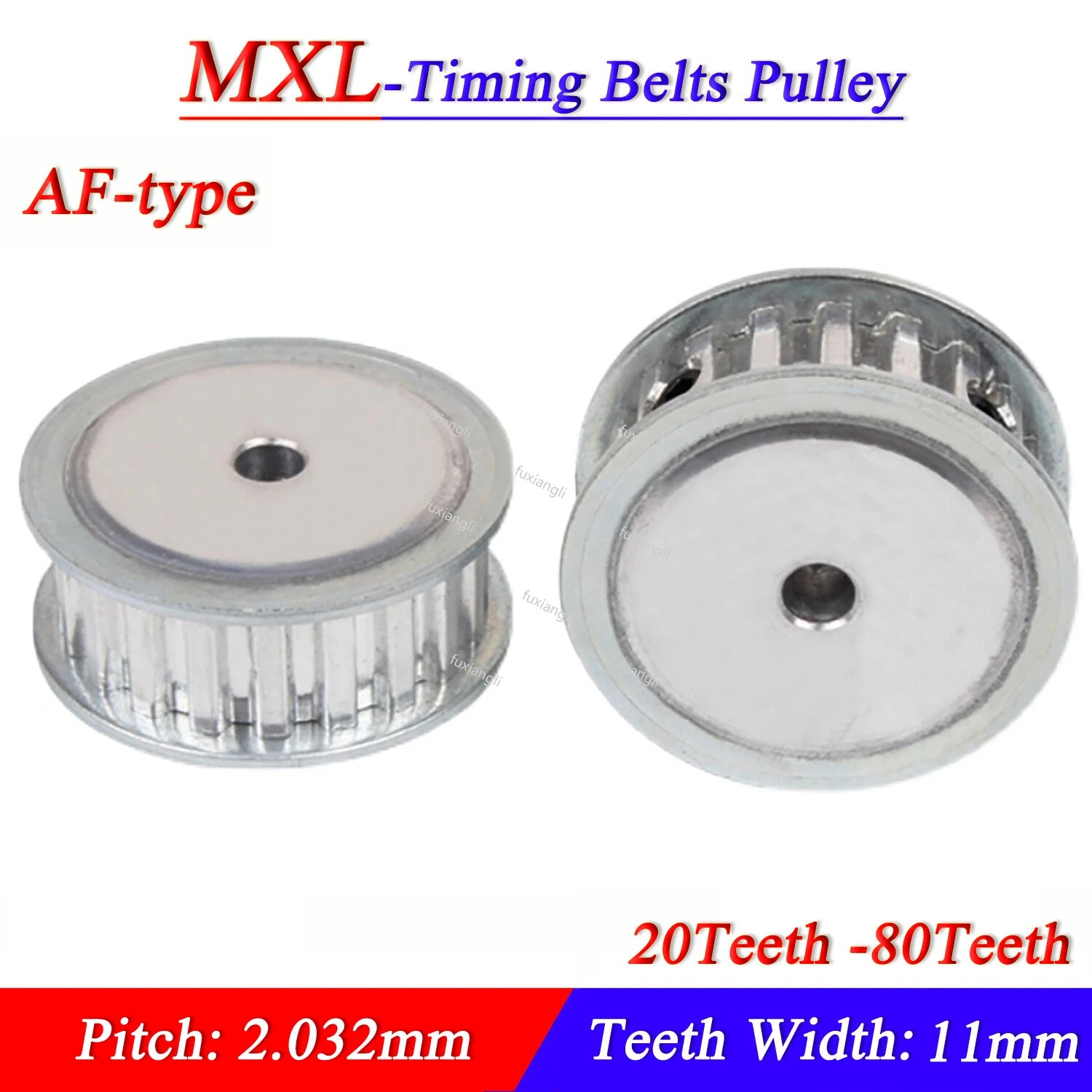 MXL 20-80T Timing Belt Pulley Pitch 2.032mm AF-type Synchronous Wheel Width 11mm