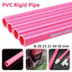 Pink PVC Round Tube Pipe – Rigid Tubing for Aquarium & DIY Plumbing, 20–50mm, 500mm Long