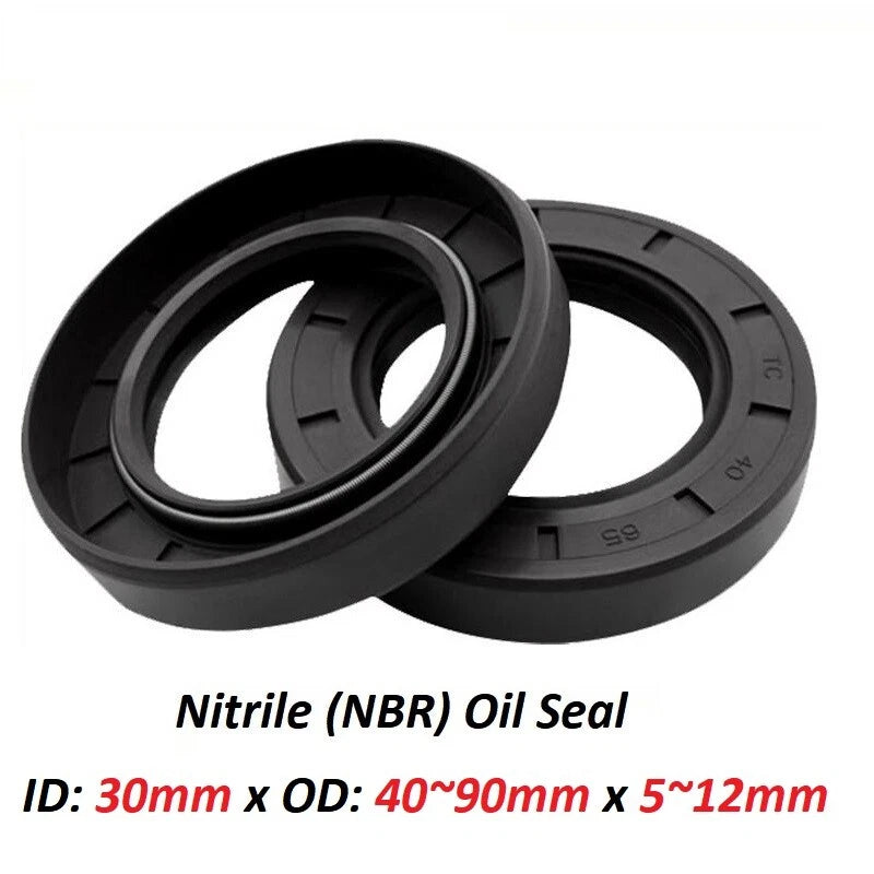 TC Oil Seal 30mm Bore NBR Nitrile Rotary Shaft Lip Seal — Multiple OD & Heights