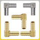 90° Elbow Barb Hose Fitting — Brass & Stainless Steel, 4mm–40mm OD