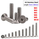A4 Stainless Steel Countersunk Flat Head Allen Socket Machine Screws M3 M4 M5 M6 M8 M10 — 4mm to 100mm
