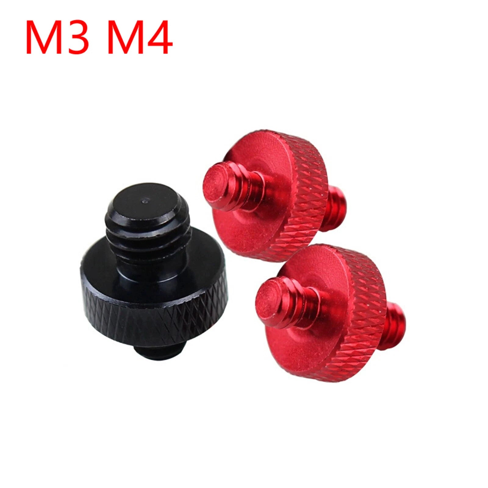 BSW 3/8 1/4 Knurled Thumb Screws Aluminum Double End Thread Hand Grip Knob Bolts