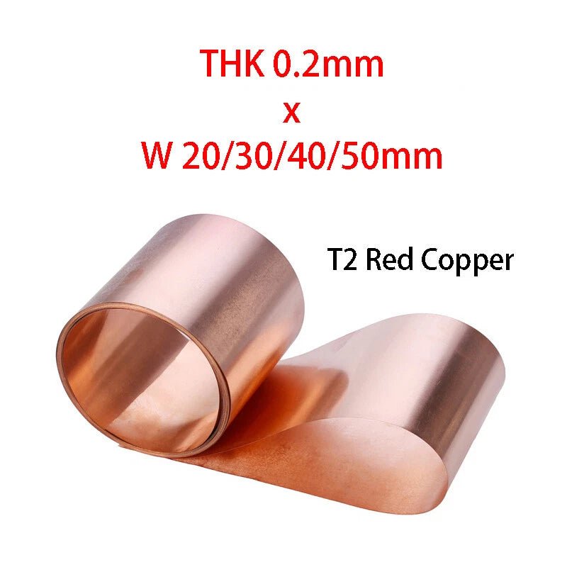 0.2mm Thick Pure Red Copper Foil Band Sheet Metal Fine Plate Strip Width 20-50mm - HomeDIYer