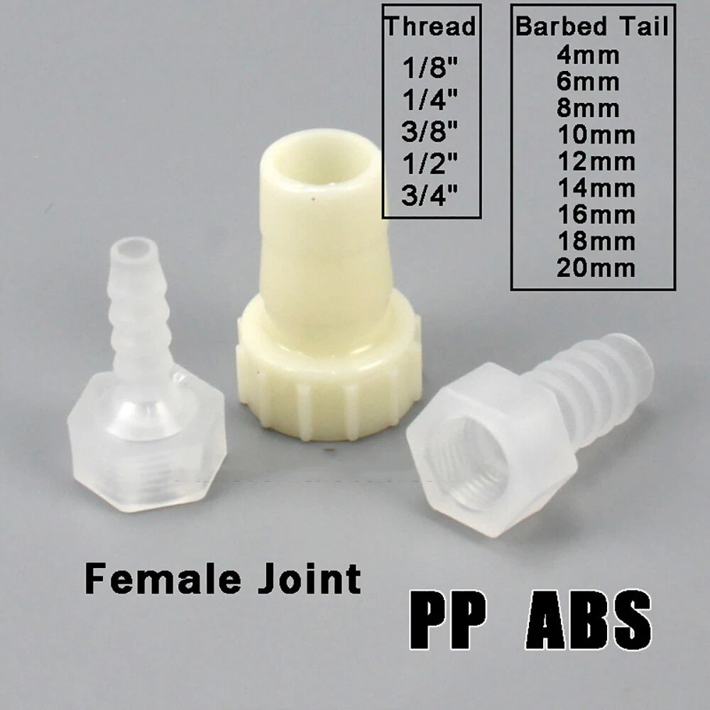 Female Threaded Barbed Hose Tail Connector — Plastic Pond & Pool Pipe Fitting