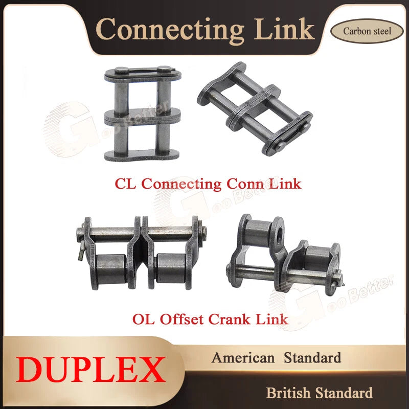 DUPLEX Roller Chain American/British Standard CL OL Connecting Link Carbon steel