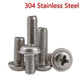 M2–M5 Flanged Phillips Button Head Machine Screws, 304 Stainless Steel