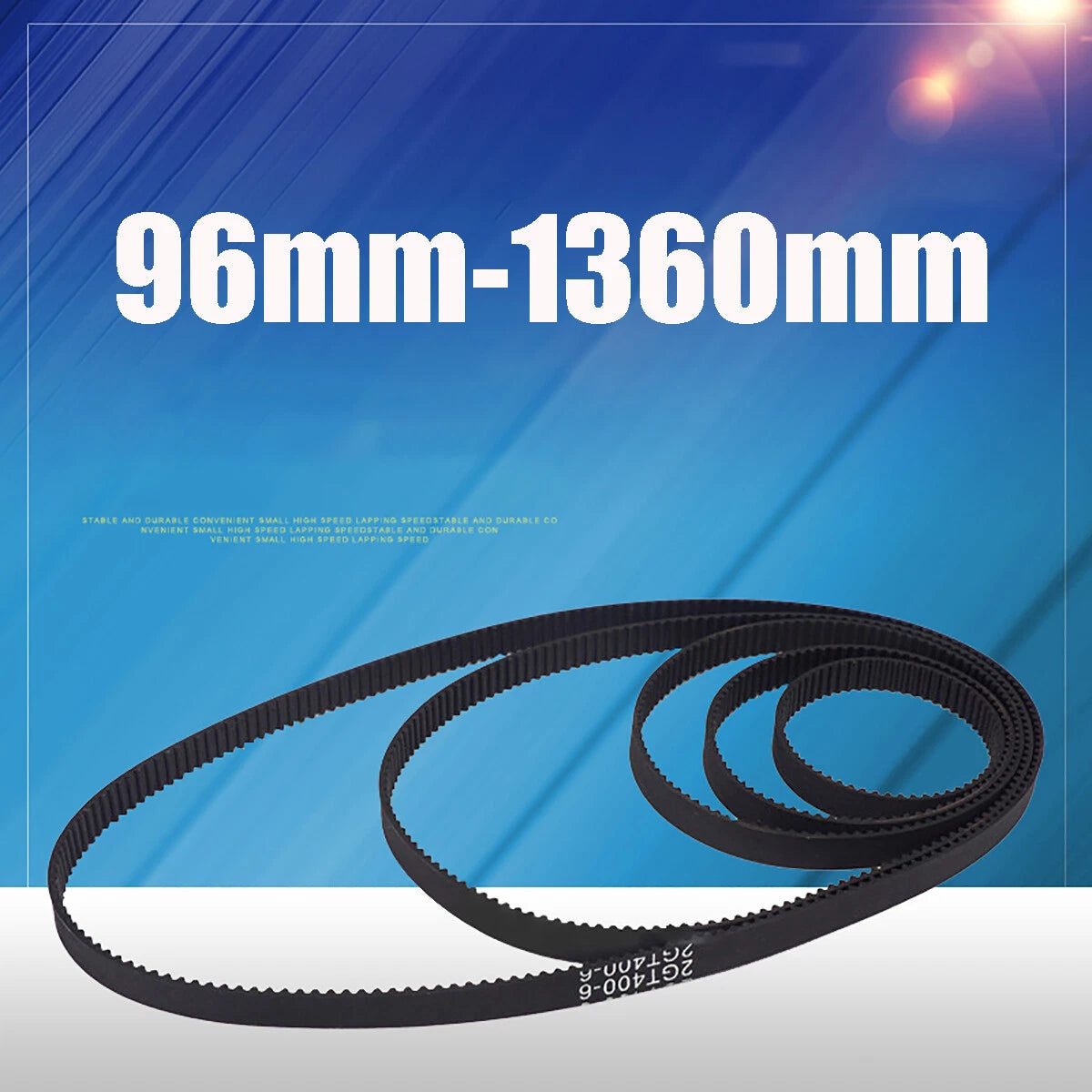GT2 Timing Belt 6mm Wide Closed Loop — 2mm Pitch Rubber Drive Belt (96mm–1360mm)