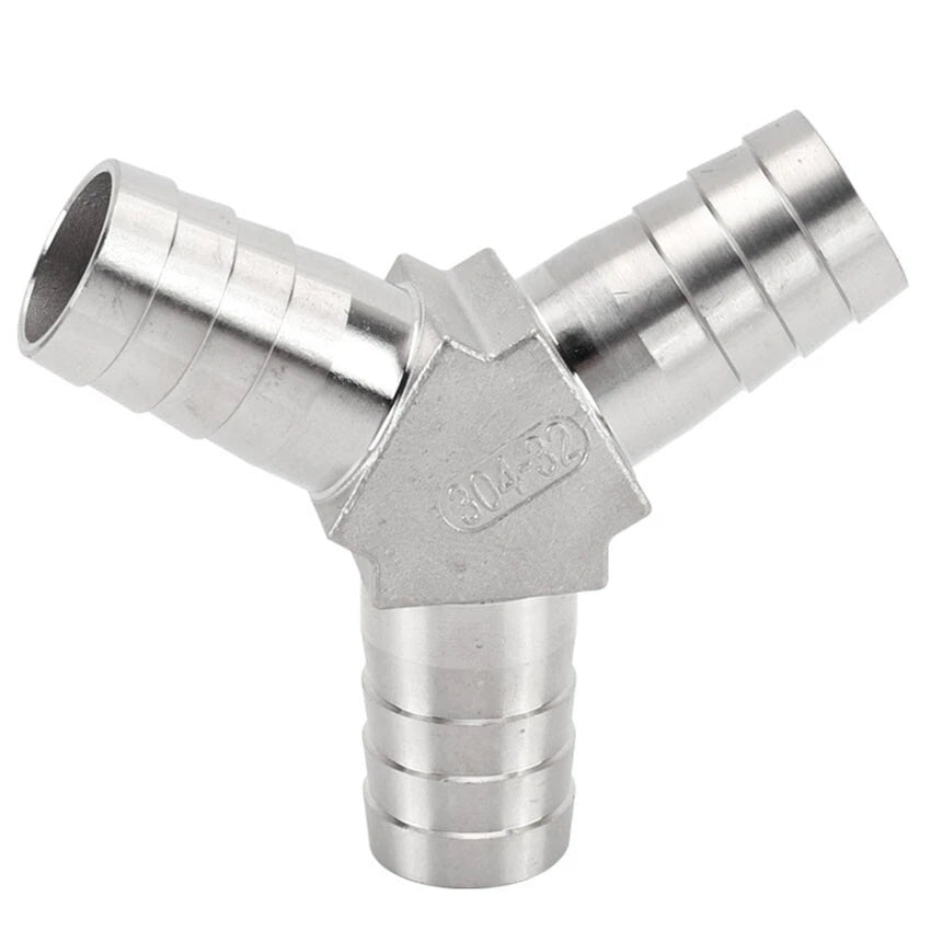 Stainless Steel Y Type Hose Joiner Barbed Splitter Fittings Equal Hose Connector