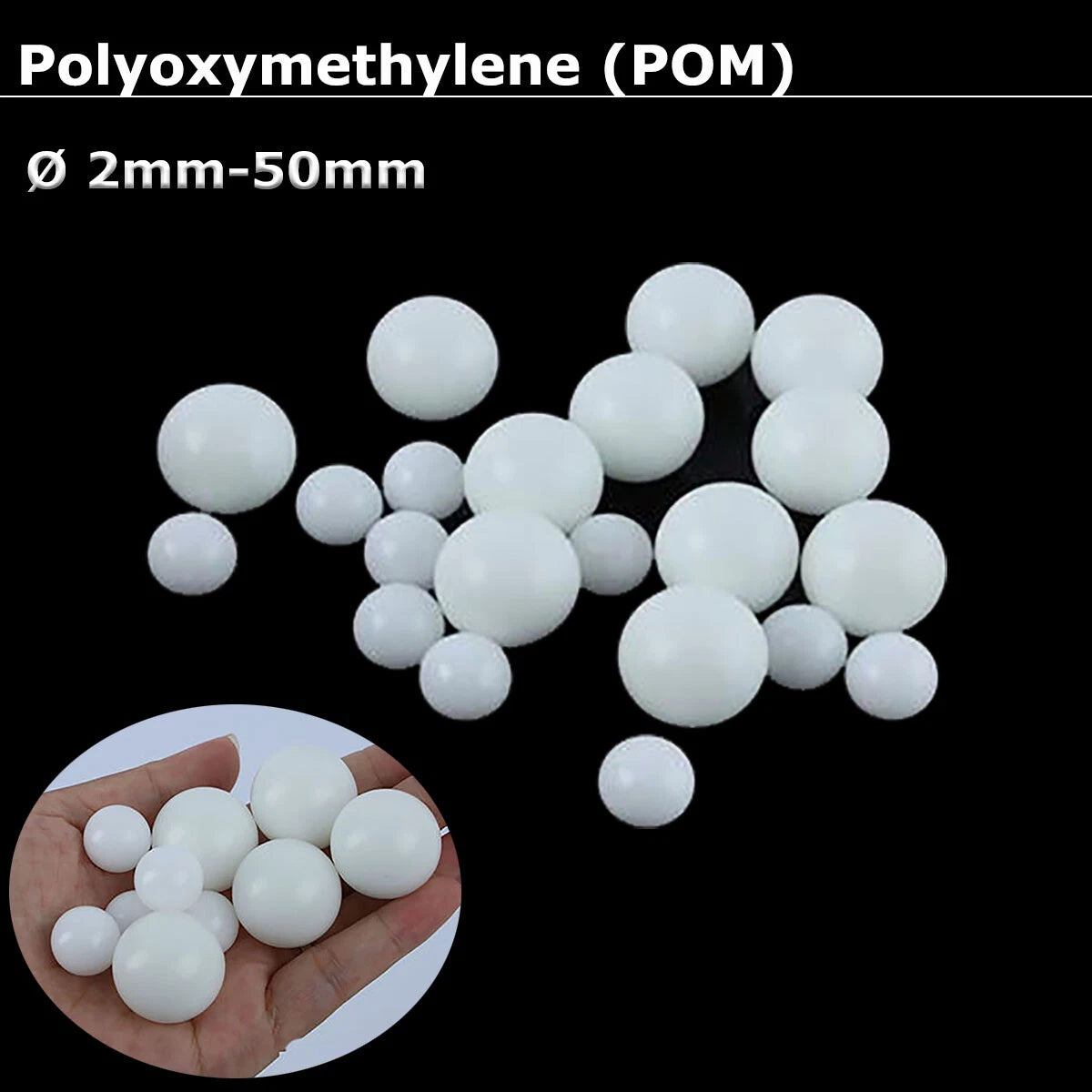 Precision POM Plastic Balls Solid Ø2-50mm Bearings Rolling Bead Polyoxymethylene