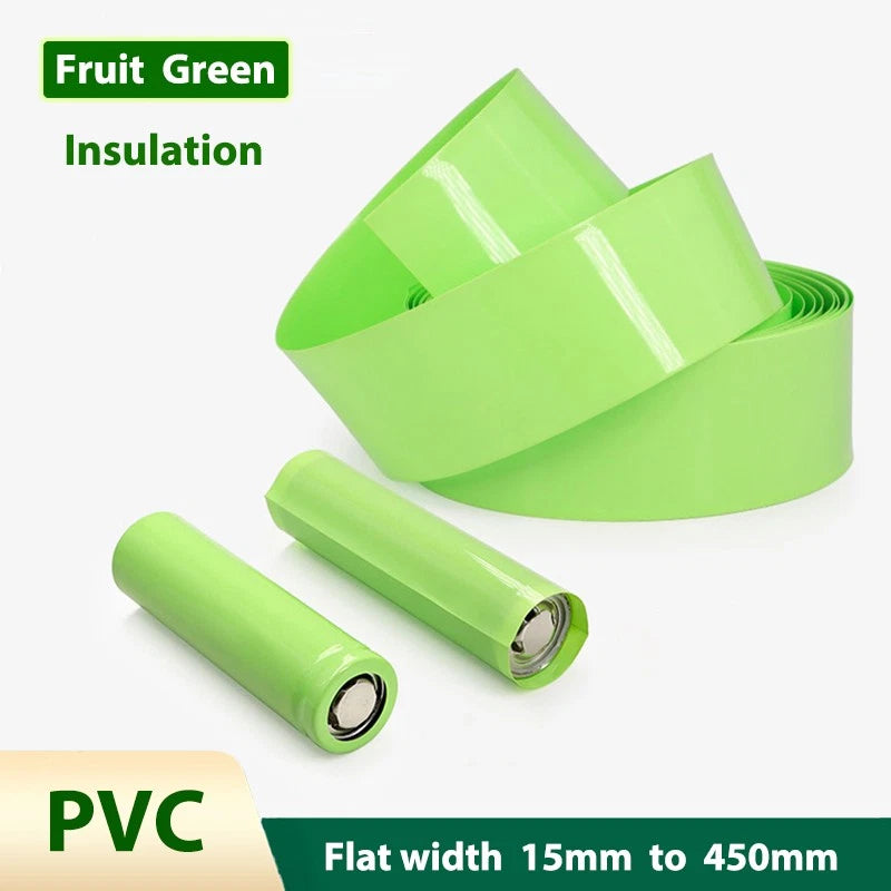 PVC Heat Shrink Tubing – Fruit Green, 2:1 Ratio, 15mm to 450mm Wide