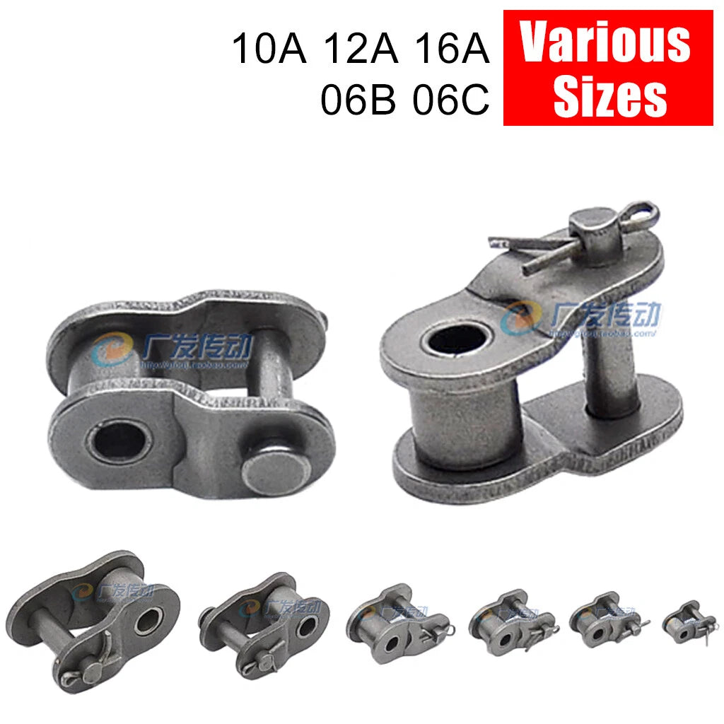 Simplex Roller Chain Crank Links Bushing Chains Carbon Steel 06B 06C 10A 12A 16A