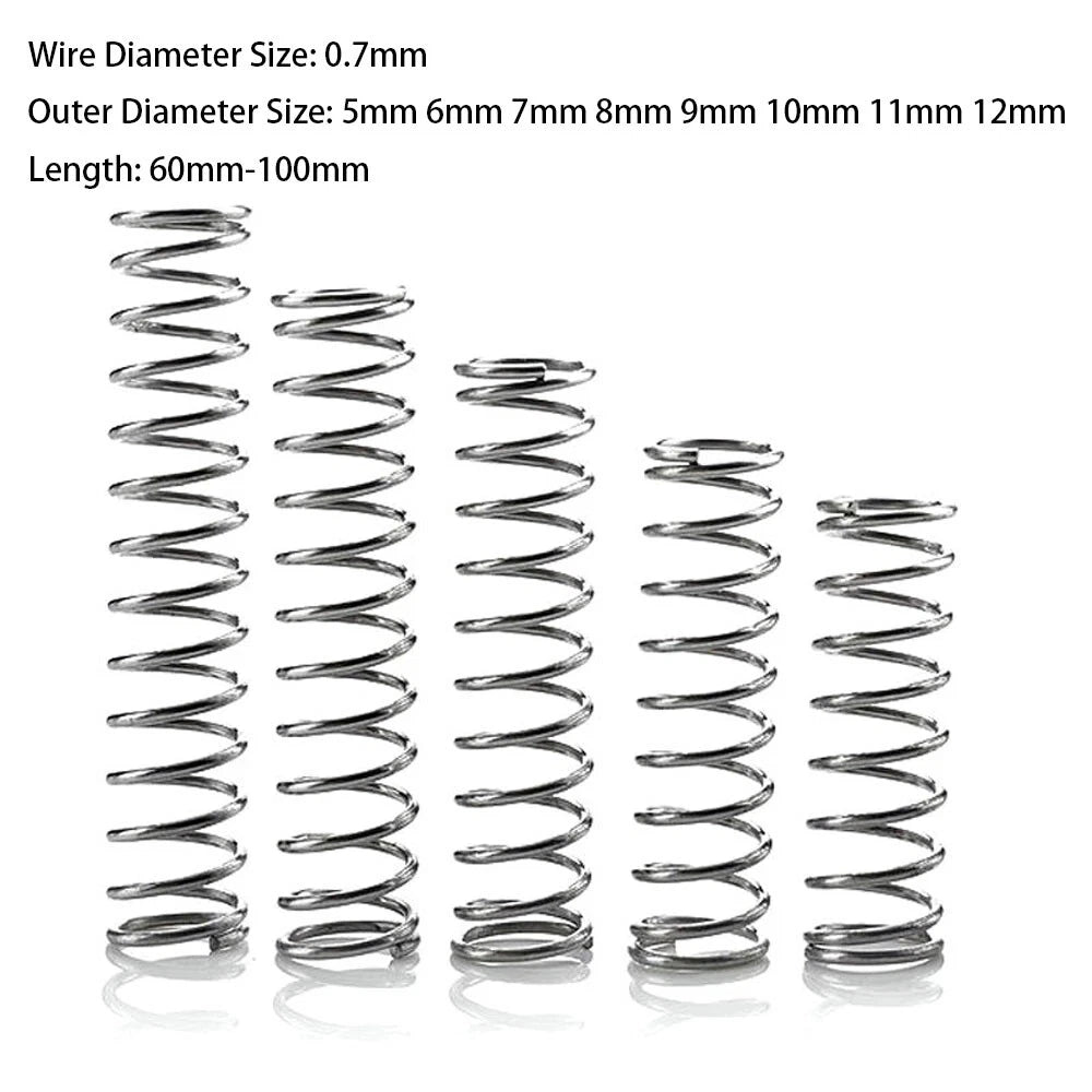 Compression Spring Wire Dia 0.7mm Zinc Plating Pressure Springs OD 5mm-12mm