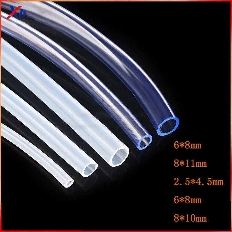 Clear PVC Tubing Flexible Plastic Hose — Food Grade, Water, Aquarium & Auto