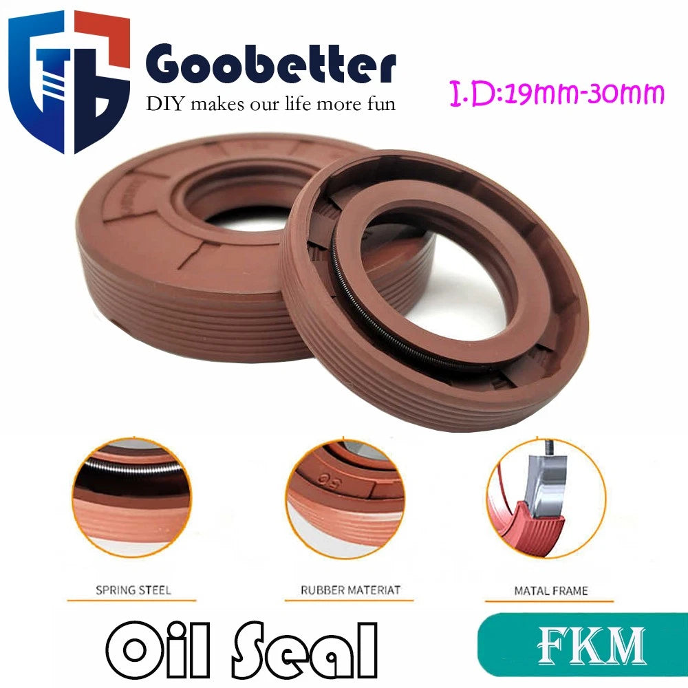 TC TG Oil Seal Skeleton FKM Rubber Framework Double Lip Oil Sealing Ring 19-30mm
