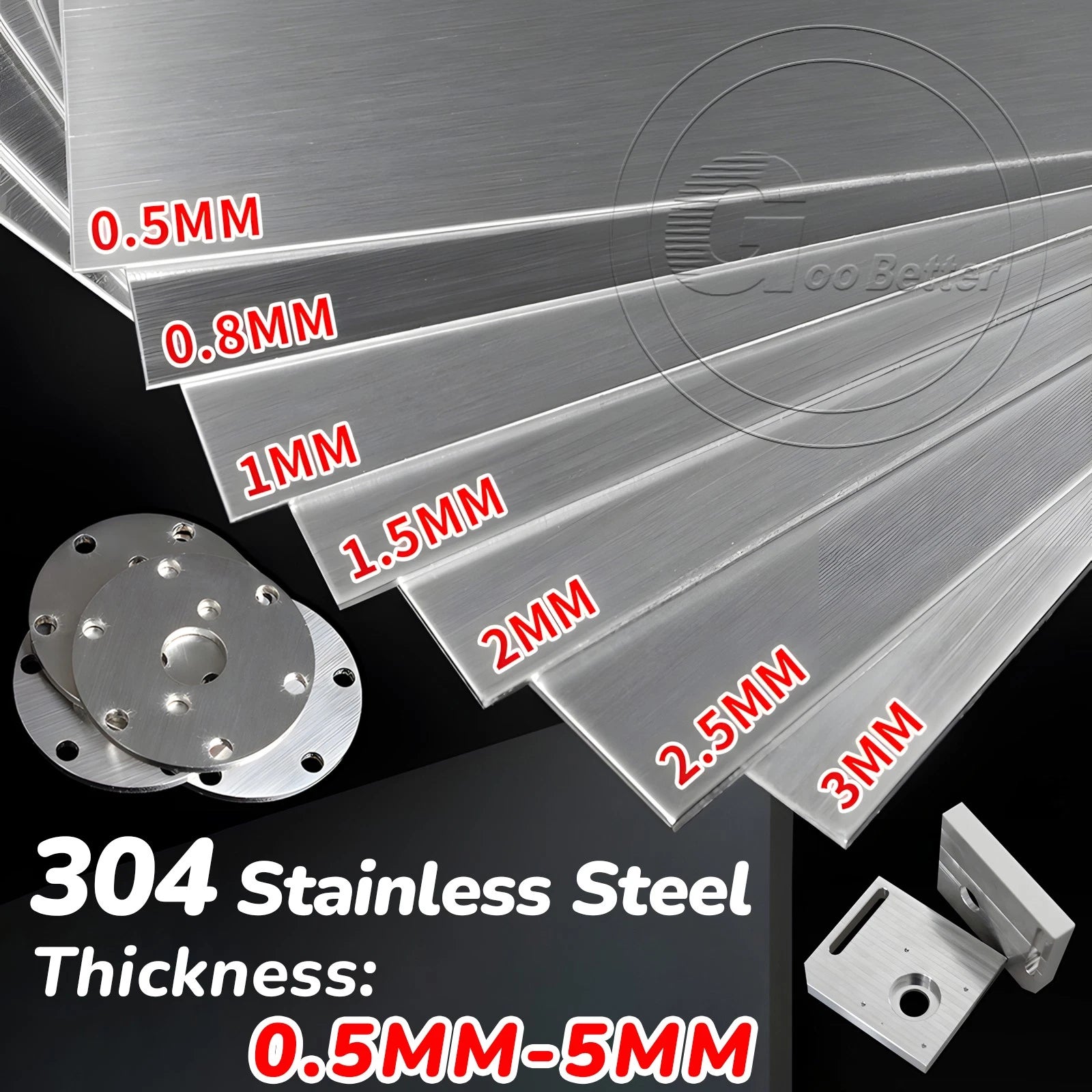 Stainless Steel Sheet Metal Plate Brushed 0.5mm 0.8mm 1mm to 5mm Various Sizes