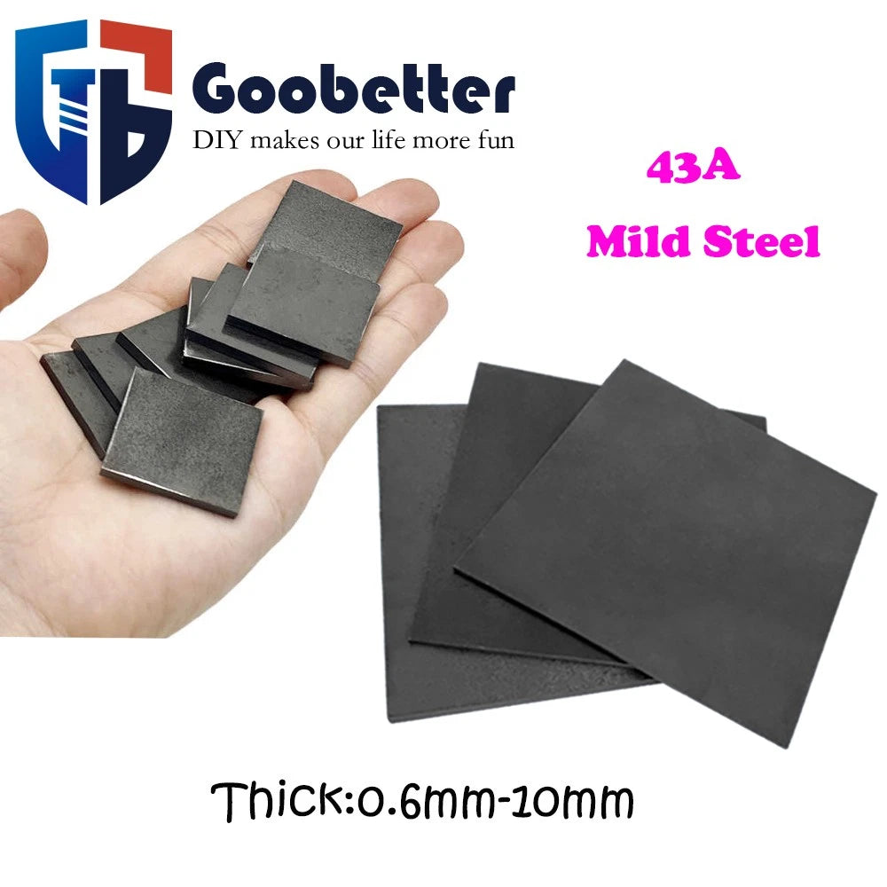 MILD STEEL SHEET METAL SQUARE PLATE PANEL 0.6/0.8/1/1.5 to 10mm THICK CUT SIZE