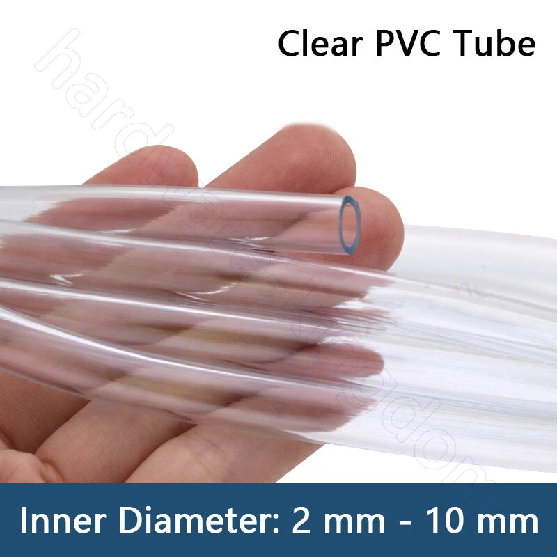 Clear PVC Flexible Tubing 2–8mm ID — Hose Pipe for Water, Air, Fuel, Oil & Aquariums