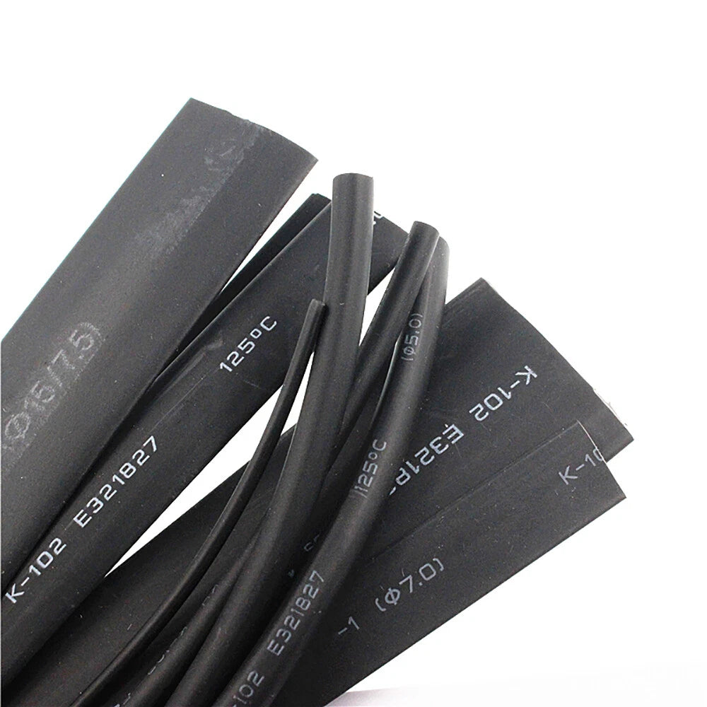 Black Heat Shrink Tubing 2:1 — Electrical Wire Sleeving, Φ0.6mm–Φ210mm