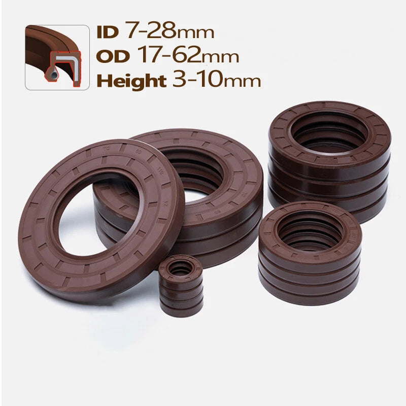 TC Skeleton Oil Seal Rotary Shaft Lip Sealing Ring — Fluorine Rubber FKM
