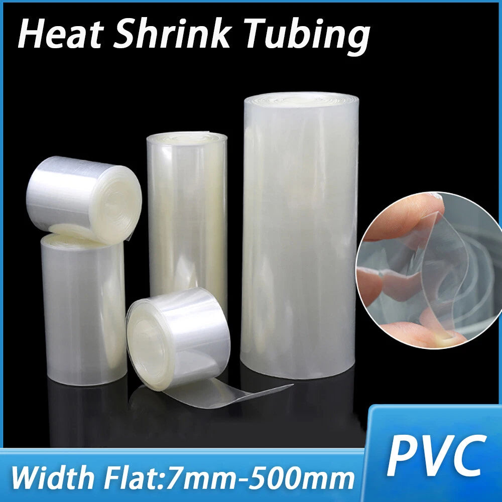 PVC Heat Shrink Tubing — Clear Wrap for RC Battery Packs, LiPo, NiMH & NiCd | 7mm–500mm Wide