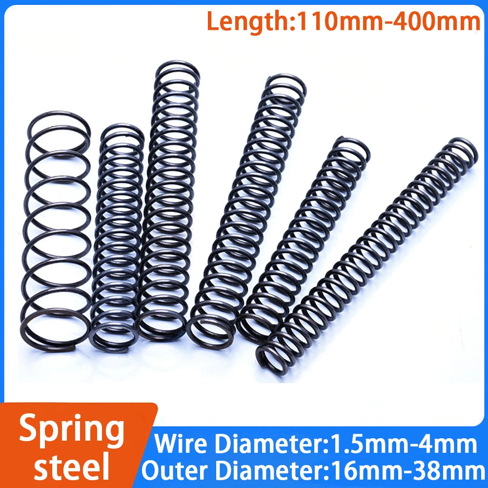 Black Compression Spring 1.5-4mm Wire Diameter Pressure Spring 110-400mm Length