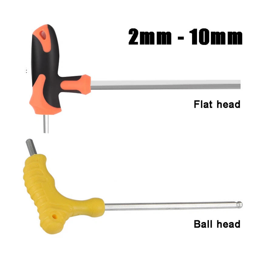 2mm-10mm T-Handle Hex Key Allen Key Wrench Key Hexagon Keys Ball End-Flat End