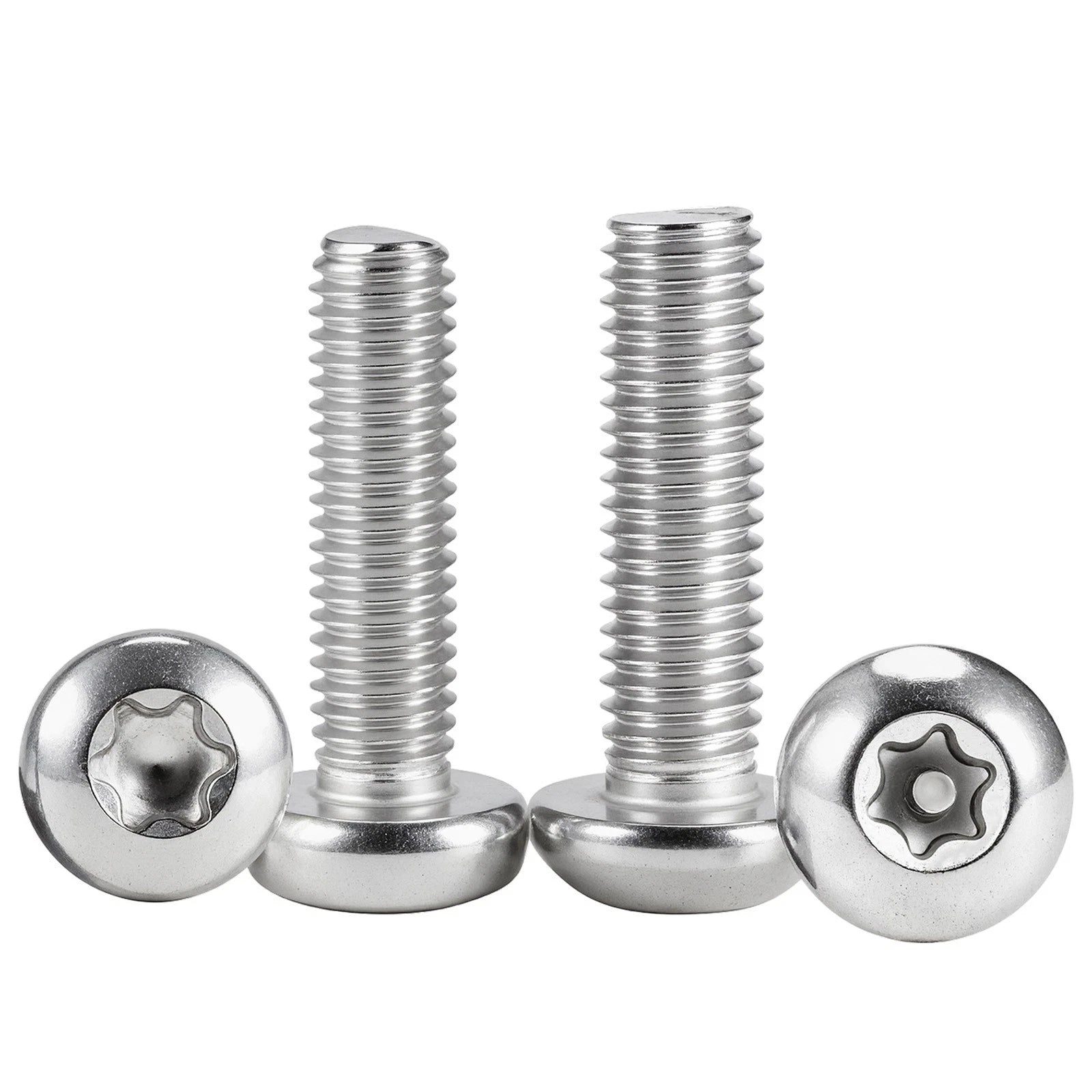 M2–M10 A2 Stainless Steel Torx Button Head Machine Screws, With or Without Column, Pack of 5