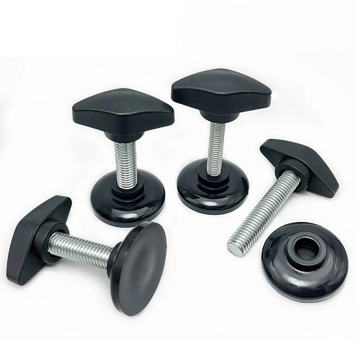 M6 M8 M10 Tee Wing Knobs Thumb Screws with Disc Pressure Plate Hand Grip Bolts