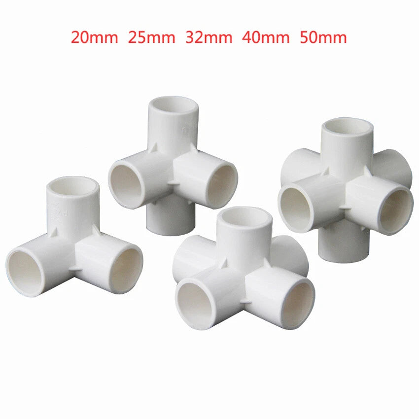 PVC 3 4 5 6-Way Equal Water Supply Pipe Fittings Adapter Connector ID 20mm-50mm