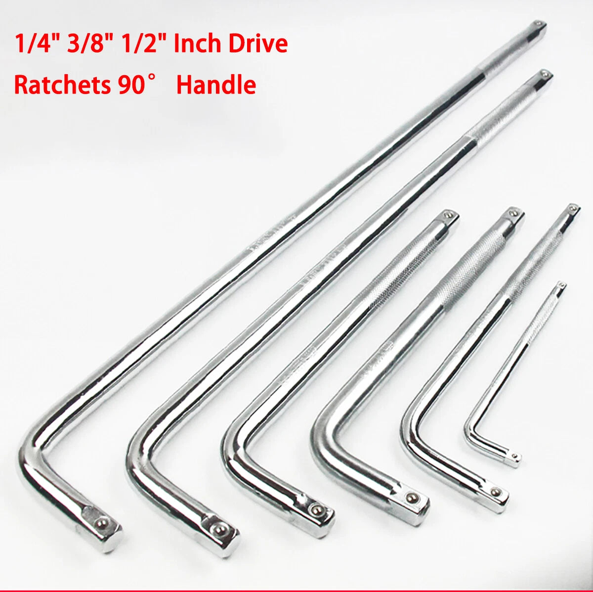 L Shape Socket Breaker Bar Wrench 1/4" 3/8" 1/2" Inch Drive Ratchets 90° Handle