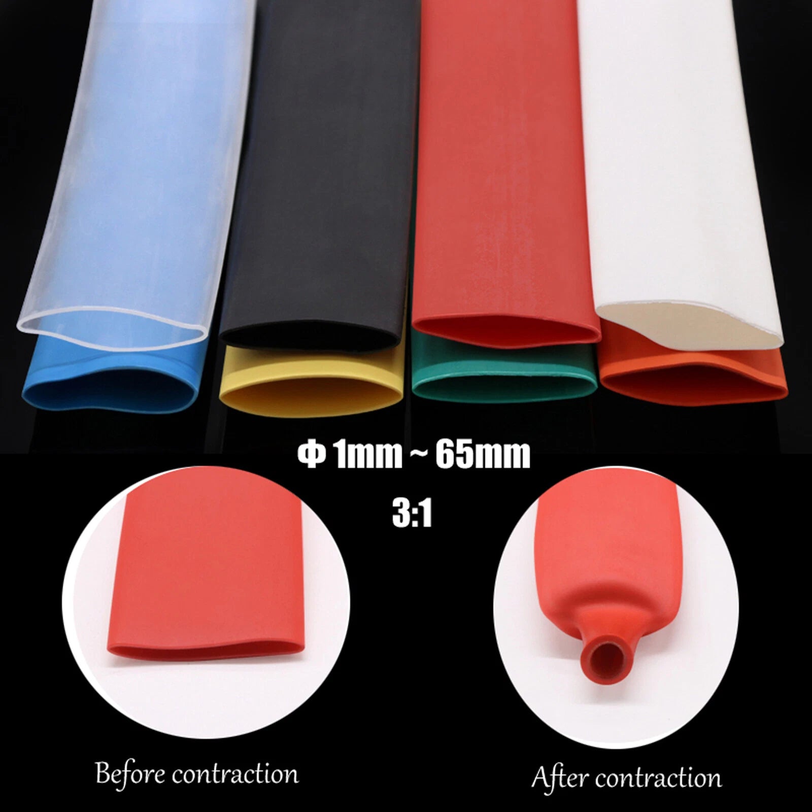 3:1 Ratio Dual Wall Adhesive Heat Shrink Tubing – Glue Lined Heatshrink Sleeving