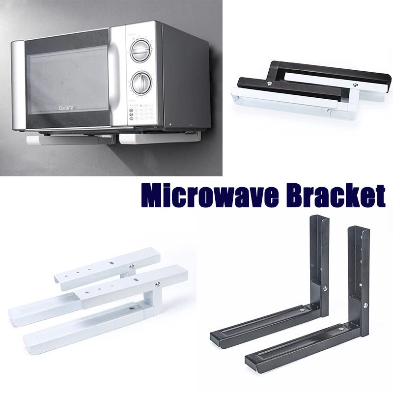 Adjustable Kitchen Shelf for Microwave Oven Folding Storage Stand L Bracket