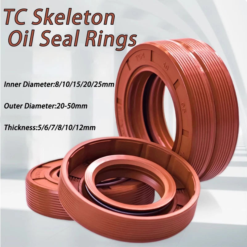 TC Skeleton Oil Seal Rings Rotary Shaft Sealing FKM Rotary Shaft ID 8mm-25mm