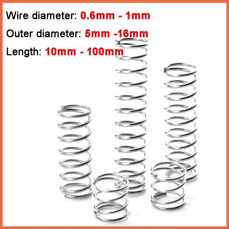 Compression Spring Various Size 5-16mm Diameter & 10-100mm Length Pressure Small