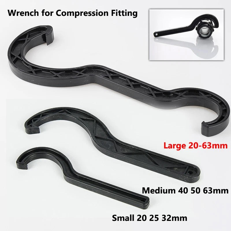Plastic Pipe Wrench for Compression Fitting Connector 20 25 32 40 50 63mm Tool
