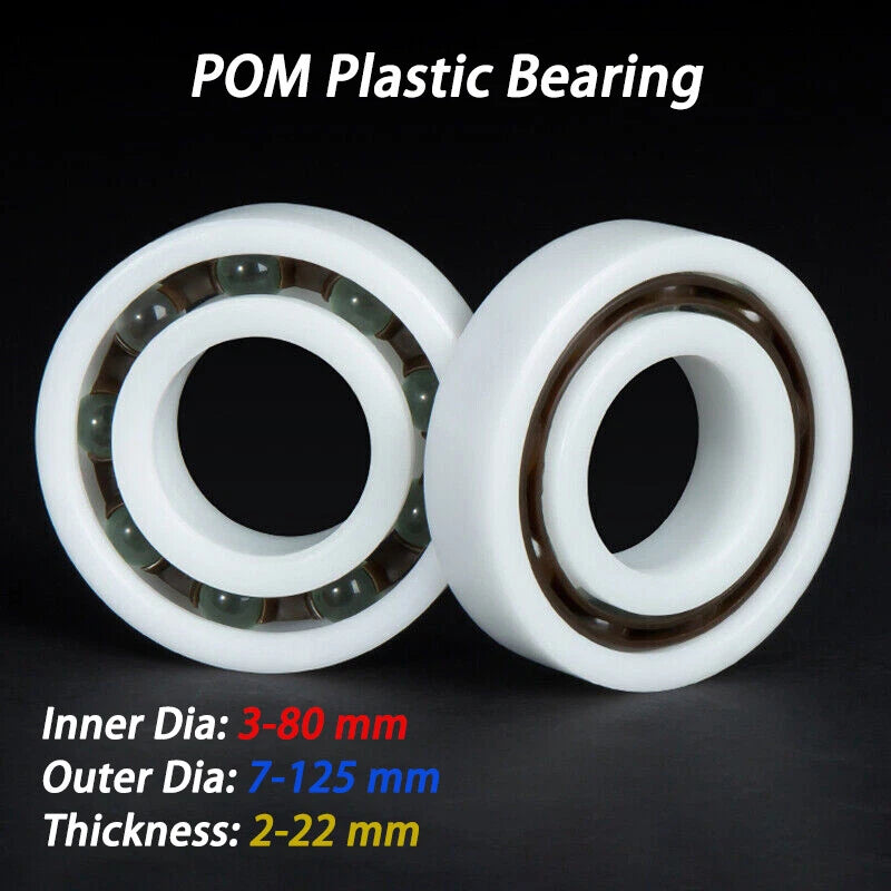 POM Plastic Bearing I.D 3-80mm Glass Balls /Deep Groove Ball Bearings Waterproof