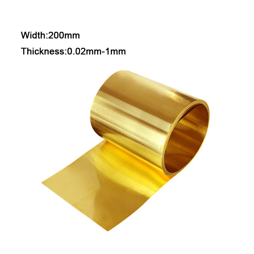 1 Meter Brass Metal Thin Sheet Foil Plate Width 200mm Thick 0.02/0.03/0.05-0.8mm