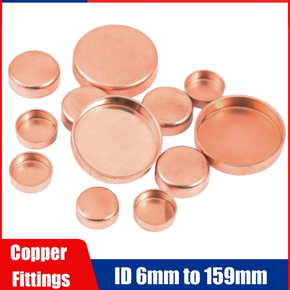End Feed Stop End Fittings for Copper Pipe — 6.35mm to 159mm ID