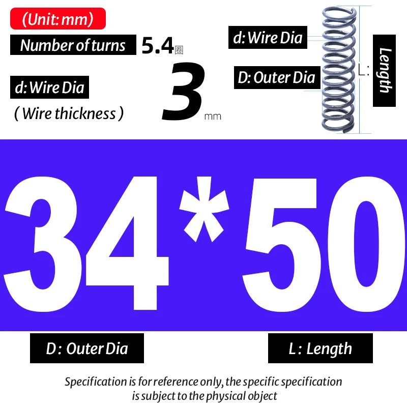 Compression Spring Pressure Big, Wire Dia 3.0mm Diameter 16-40mm Length 20-200mm