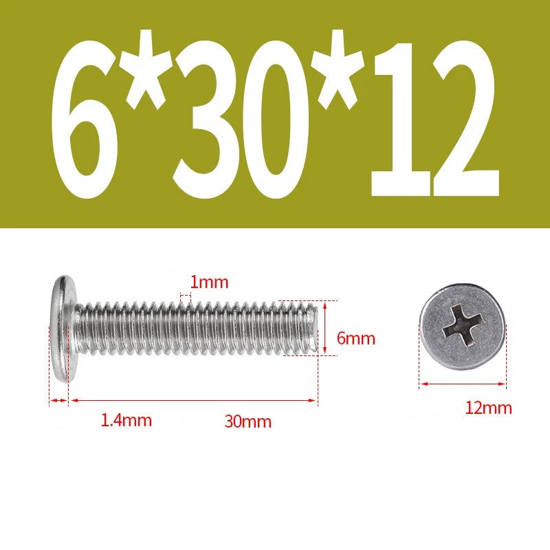 M1–M8 Ultra Thin Flat Head Phillips Machine Screws – A2 Stainless Steel, Fully Threaded