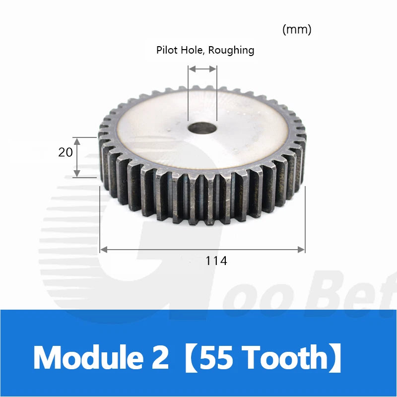 Mod 1 1.5 2 2.5 3 4 5 Spur Gear C45 Steel 12 Tooth - 160 Tooth Motor Pinion Flat