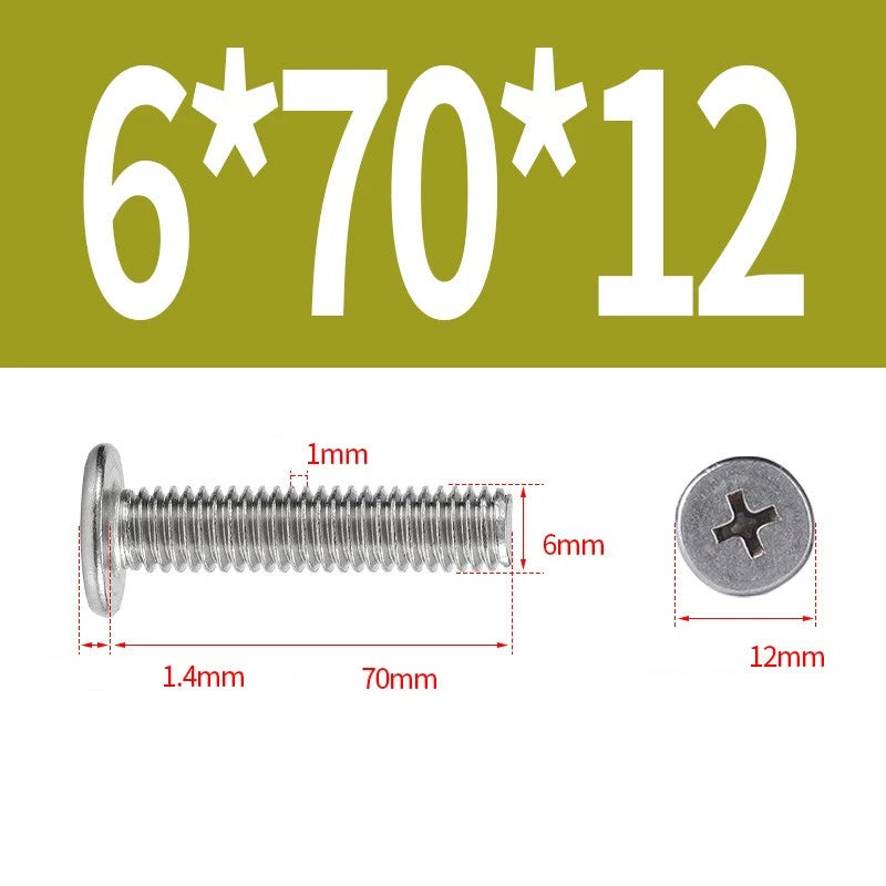 M1–M8 Ultra Thin Flat Head Phillips Machine Screws – A2 Stainless Steel, Fully Threaded