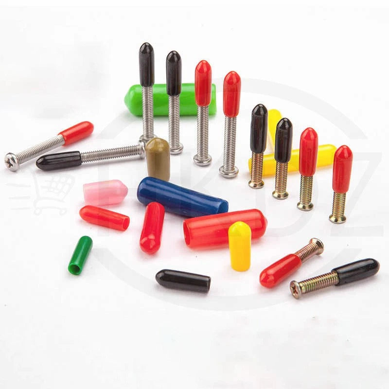 PVC End Caps for Screws, Bolts, Rods, Tubes & Cables – Thread Cover Protector, Rubber Plastic Caps (12-114mm, Multiple Colors)