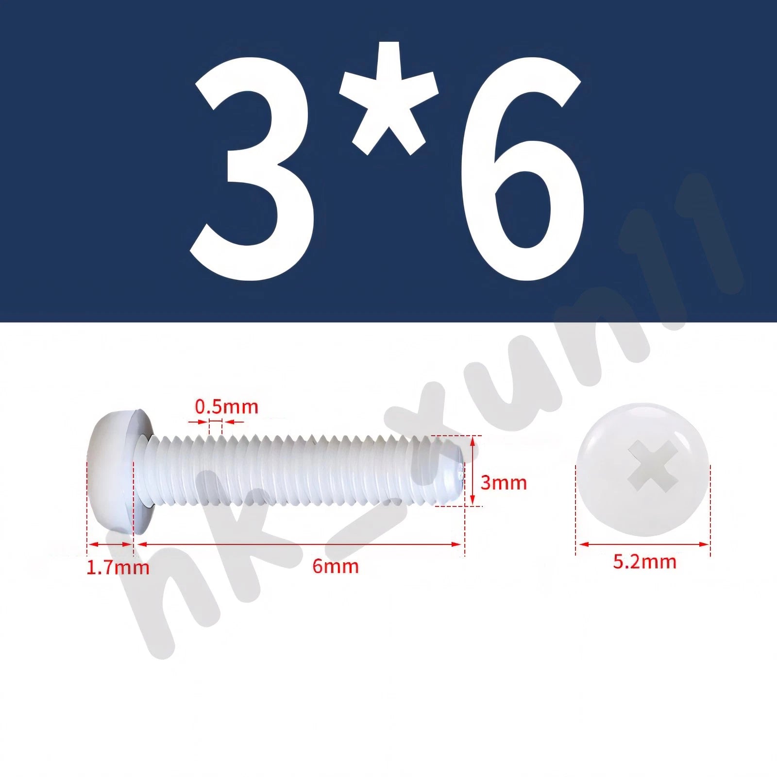 White/Black Nylon Phillips Machine Screws – M2 to M6, Plastic Round Pan Head Bolts