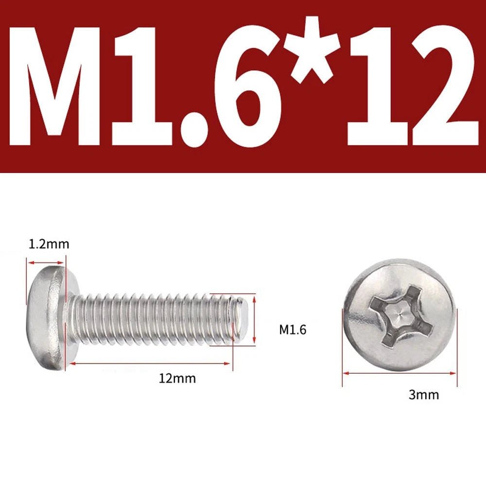 Phillips Pan Head Machine Screws — A4 Marine Grade Stainless Steel, DIN 7985 (M1.6–M10) - HomeDIYer