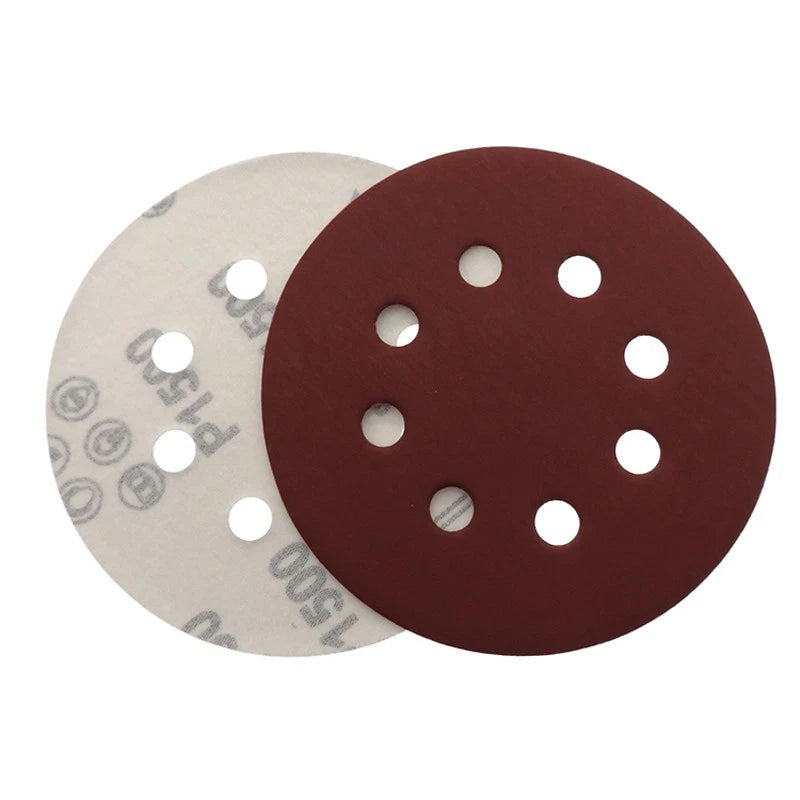 125mm 225mm Red Sanding Discs Hook Loop Sandpaper Pads 8 Hole Grit 40 - 2000